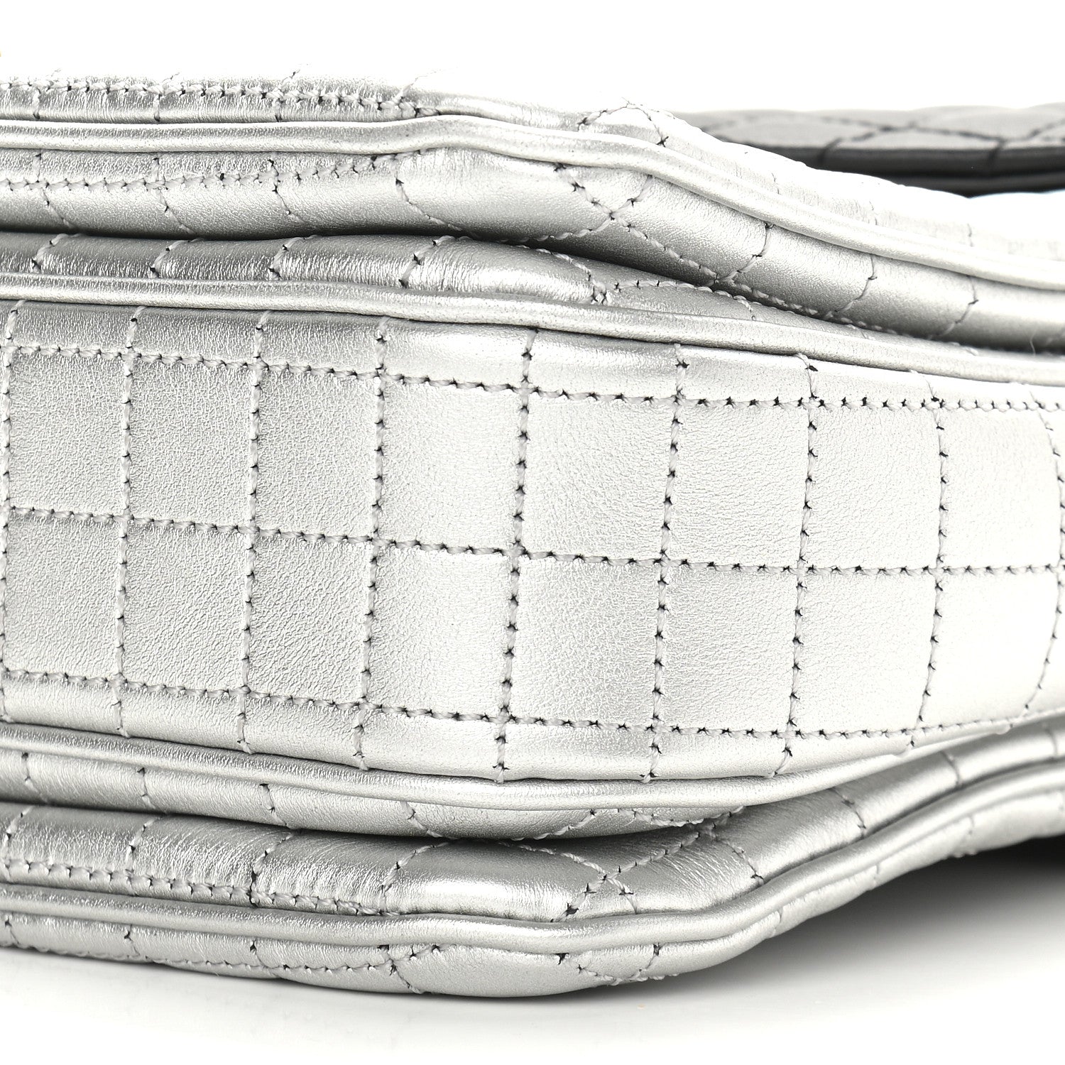 Celine Calfskin Quilted Medium C Bag Silver Black 8 of 9