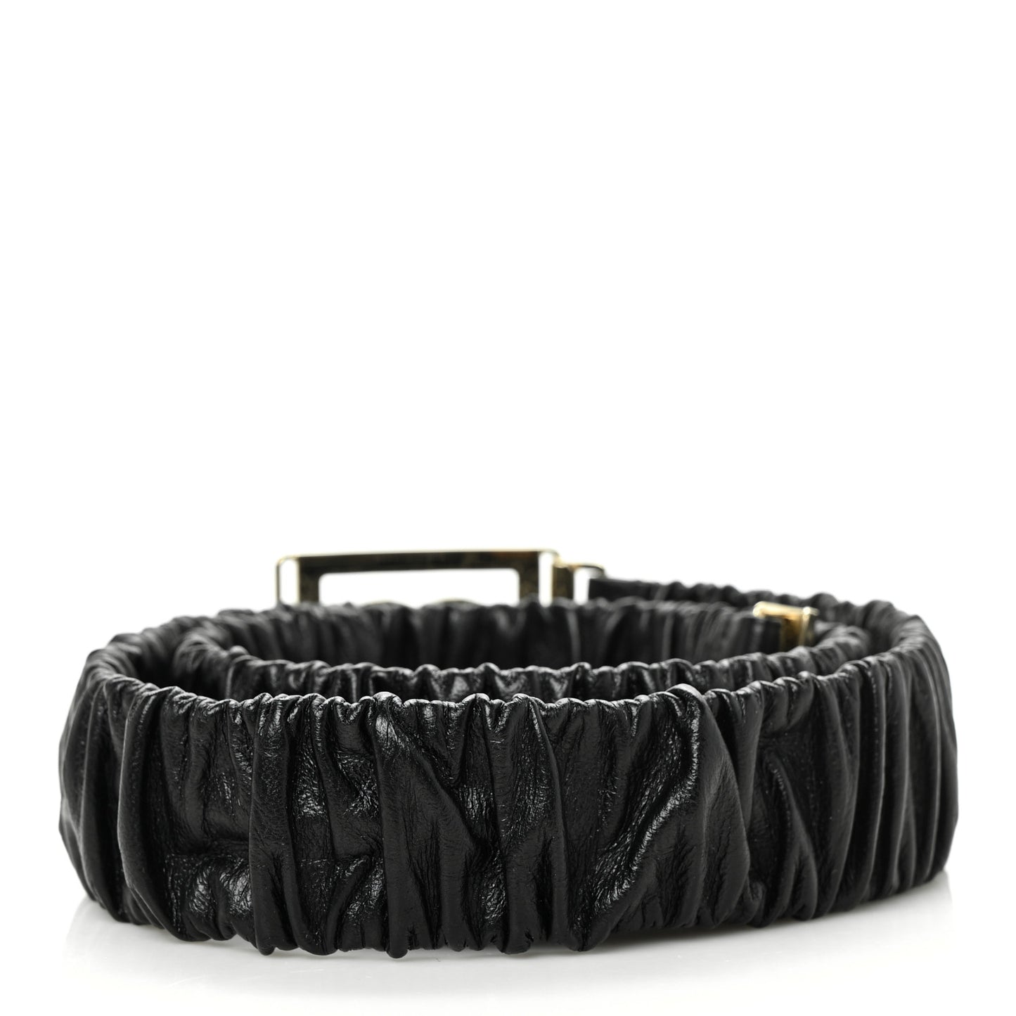 Lambskin Ruched CC Belt 90 36 Black