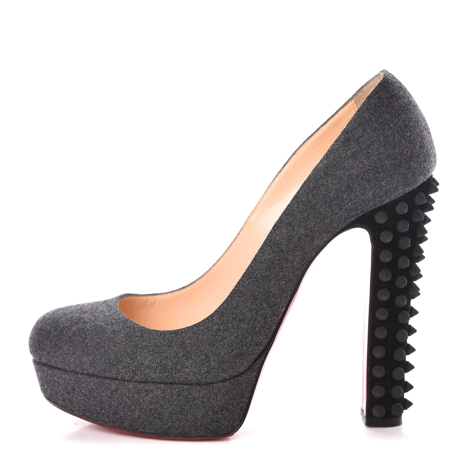 Christian Louboutin Flannel Veau Velours Taclou 120 Pumps 38 Grey 1 of 7