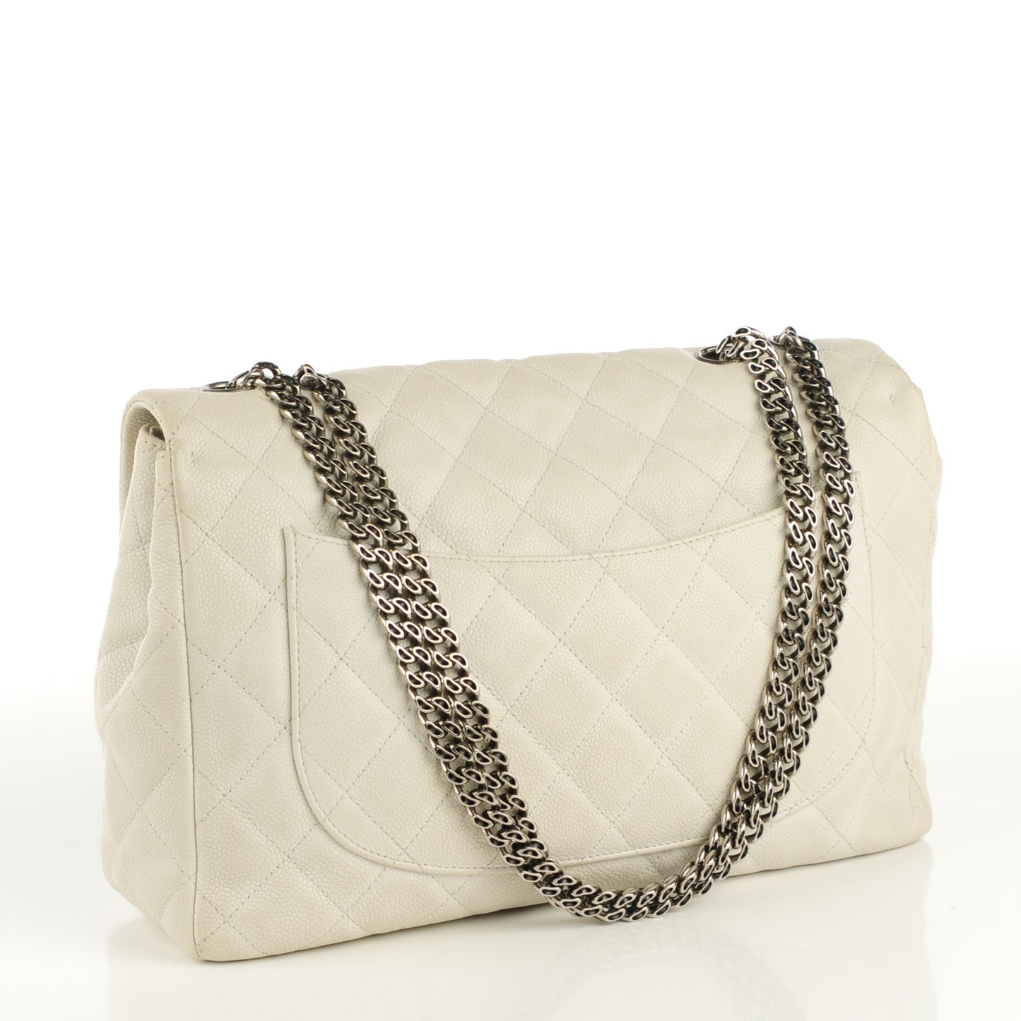 Caviar Quilted Reissue Flap 227 White