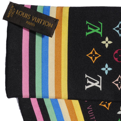Louis Vuitton Silk Monogram Multicolor Bandeau Black 3 of 4