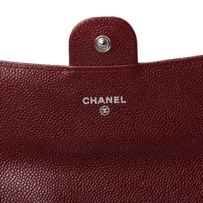 Chanel Caviar Quilted Large Gusset Flap Wallet Burgundy 7 of 9