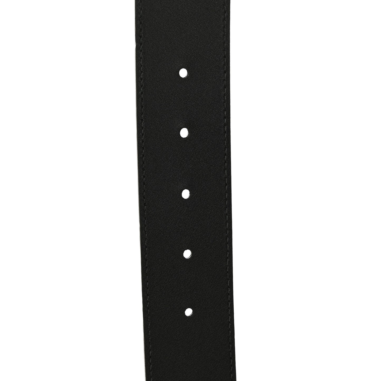 Textured Dollar Calfskin Nickel Double G 40mm Belt 85 34 Black