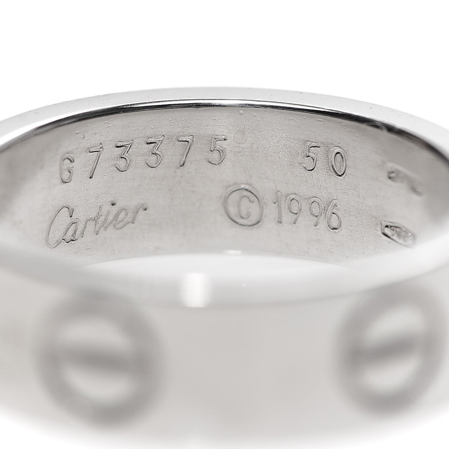 18K White Gold 5.5mm LOVE Ring 50 5.25