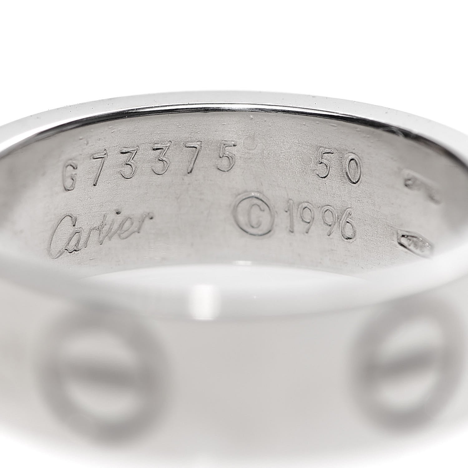Cartier 18K White Gold 5.5mm LOVE Ring 50 5.25 4 of 5