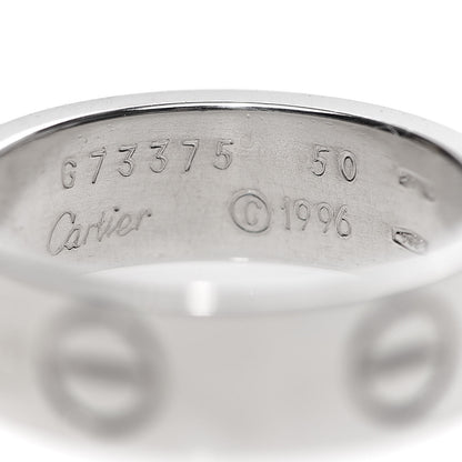 Cartier 18K White Gold 5.5mm LOVE Ring 50 5.25 4 of 5