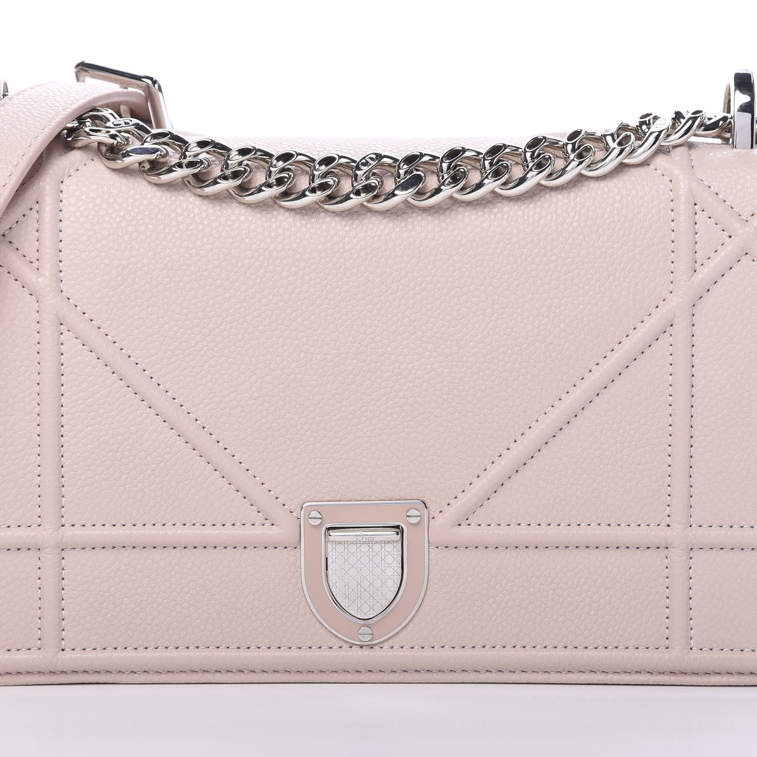 Christian Dior Grained Calfskin Cannage Small Diorama Flap Bag Rose Poudre 9 of 9