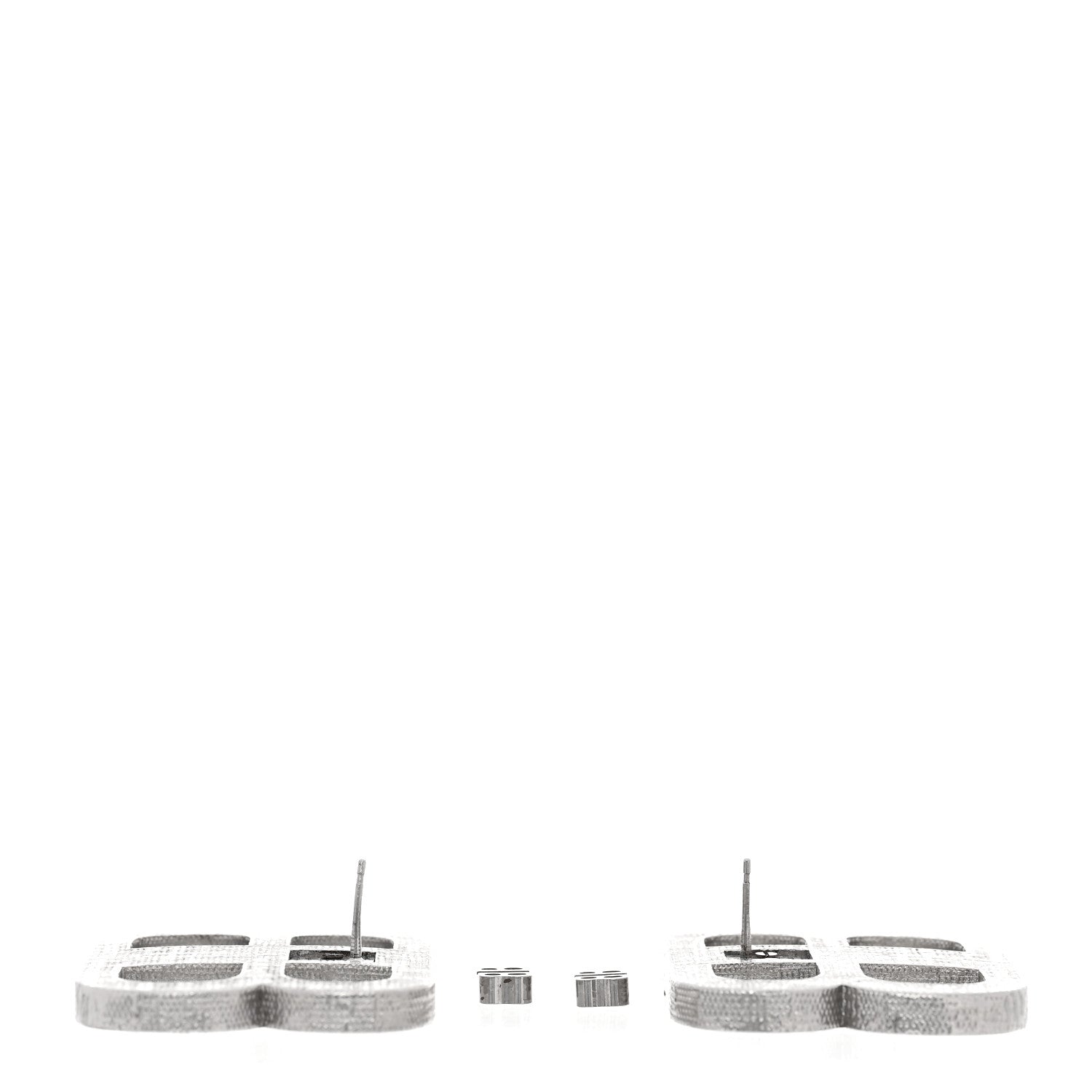 Balenciaga Crystal BB 2.0 Drop Earrings Silver 3 of 4