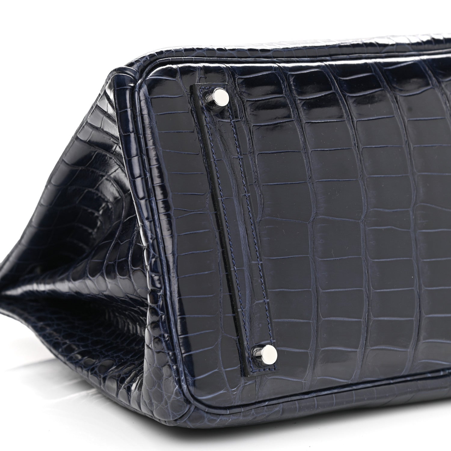 Hermes Shiny Porosus Crocodile Birkin 35 Bleu Abysse 8 of 10