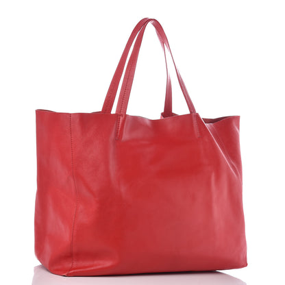 Celine Lambskin Horizontal Cabas Red 3 of 9