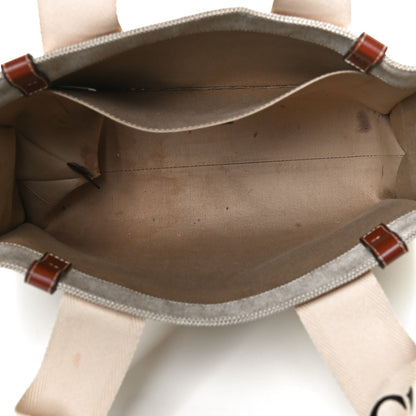 Chloe Cotton Calfskin Medium Woody Ribbon Tote White Brown 5 of 12