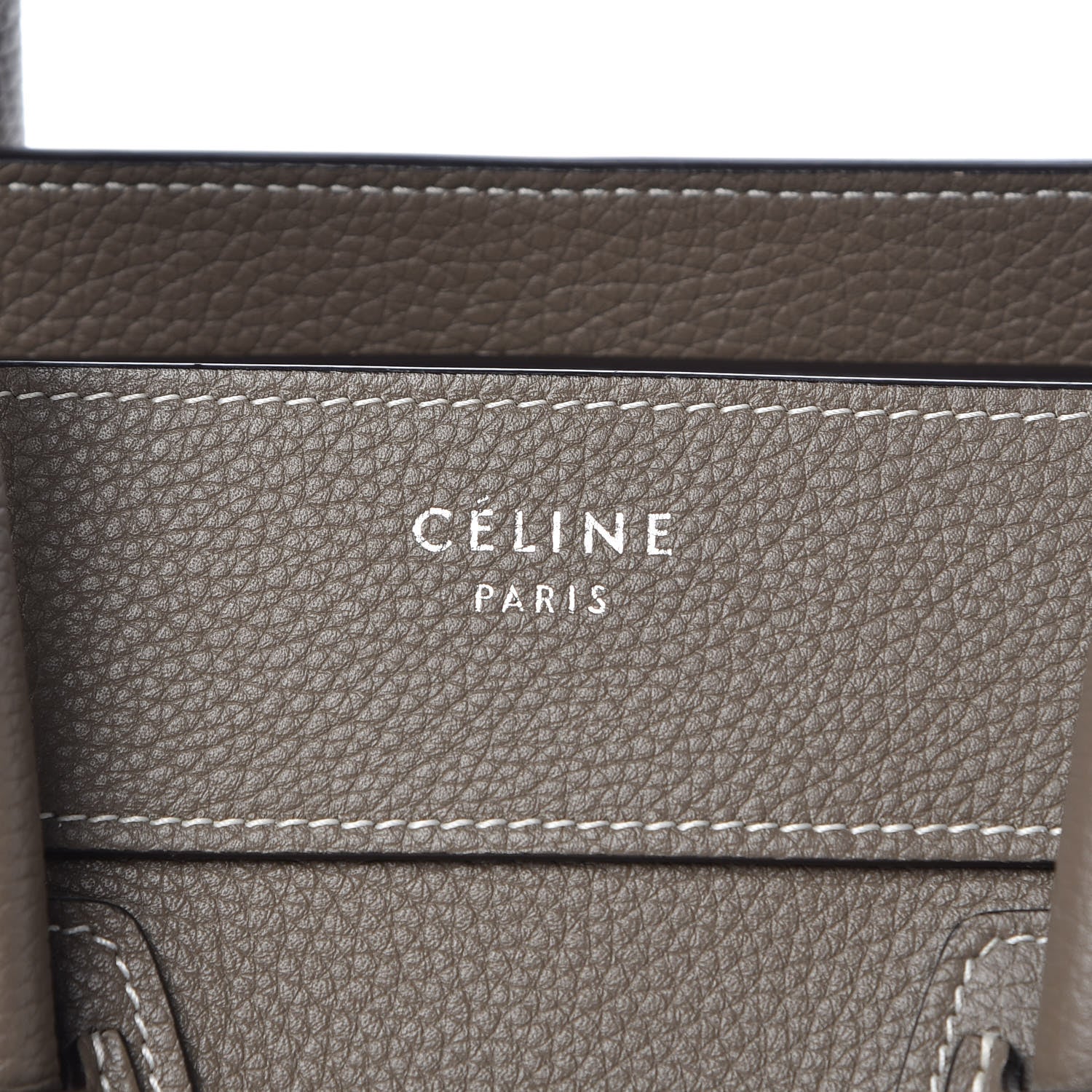 Celine Drummed Calfskin Micro Luggage Souris 7 of 10