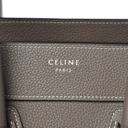 Celine Drummed Calfskin Micro Luggage Souris 7 of 10