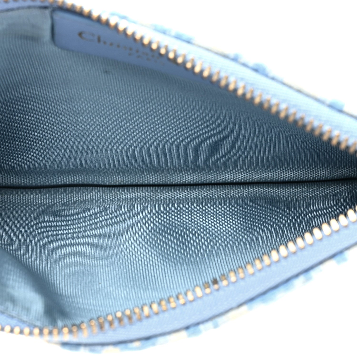 Christian Dior Oblique Saddle Chain Long Wallet Cornflower Blue 8 of 14