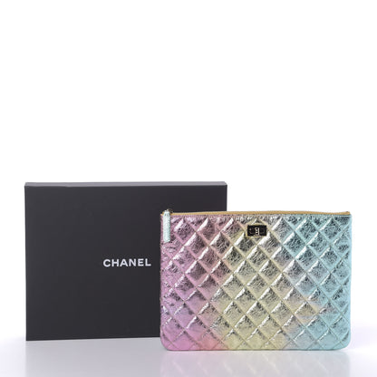 Chanel Metallic Goatskin Quilted Medium 2.55 Reissue Cosmetic Case Multicolor 11 of 11