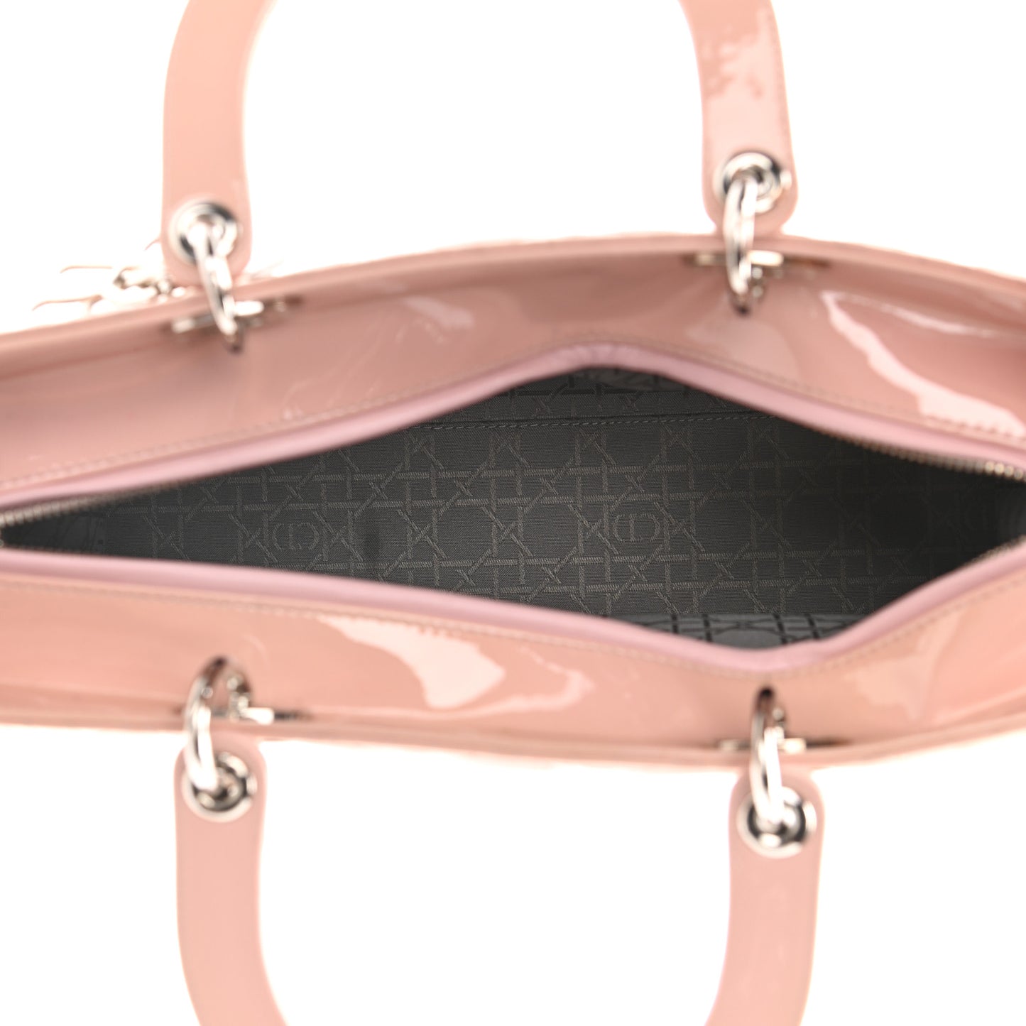 Patent Cannage Large Lady Dior Pink