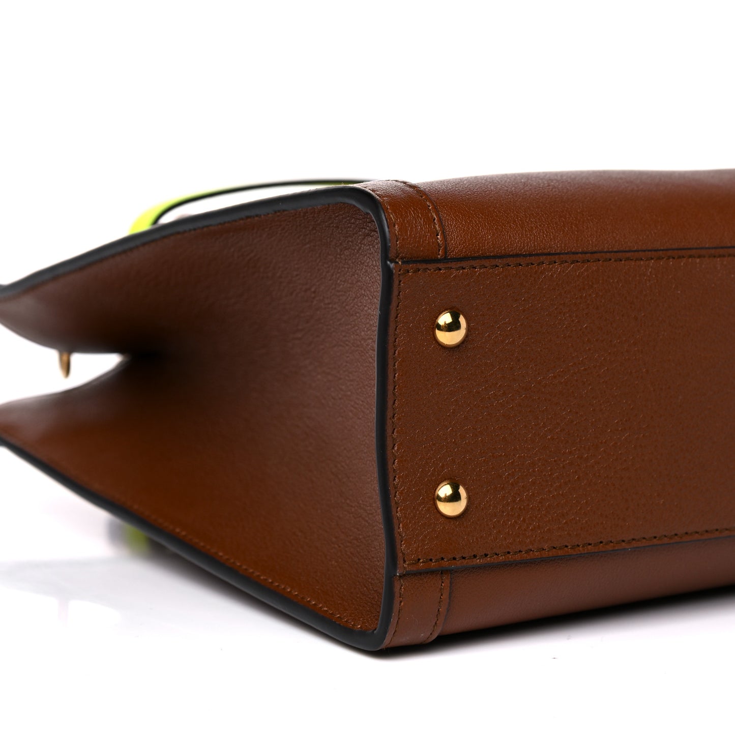 Wonka Grain Calfskin Small Diana Tote Bag Cuir Yellow Fluo