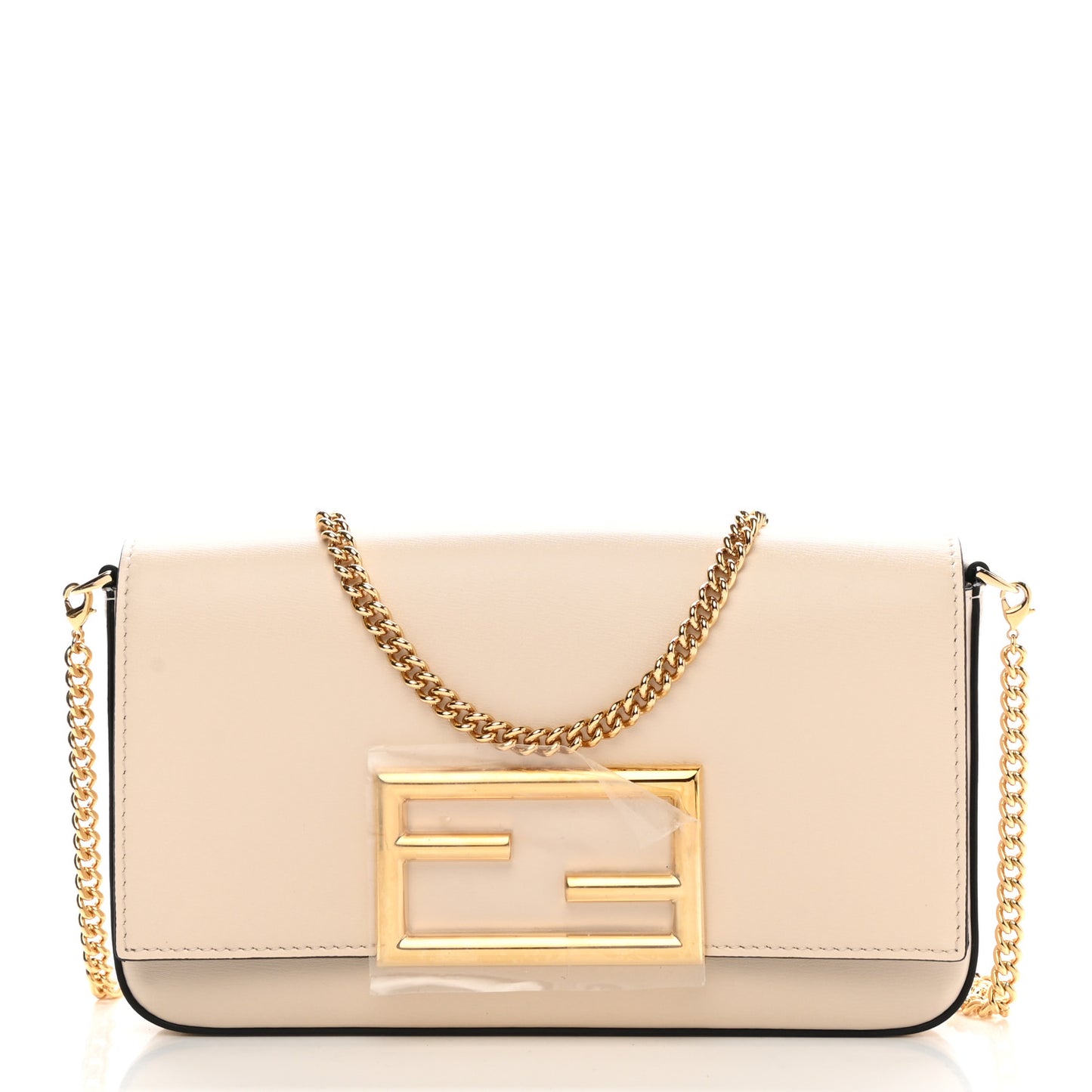 Vitello Palmellato Wallet on Chain with Pouches Camelia