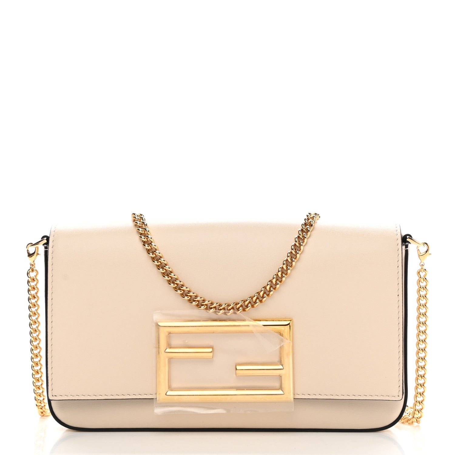 Fendi Vitello Palmellato Wallet on Chain with Pouches Camelia 3 of 11