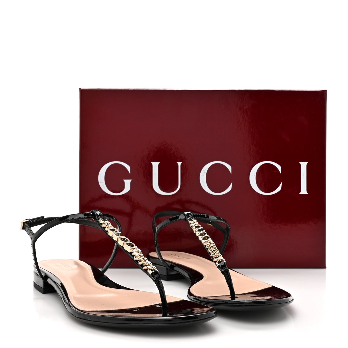 Patent Signoria Thong Sandals 39 Black