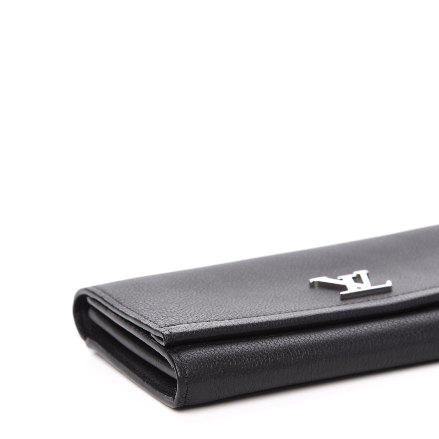Louis Vuitton Calfskin Lockme II Wallet Black 8 of 10