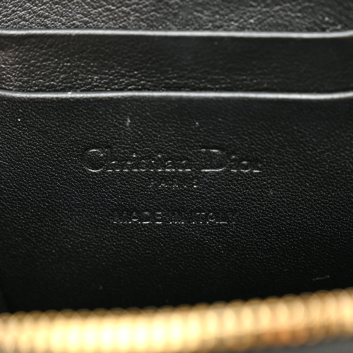 Patent Cannage Lady Dior Phone Holder Black
