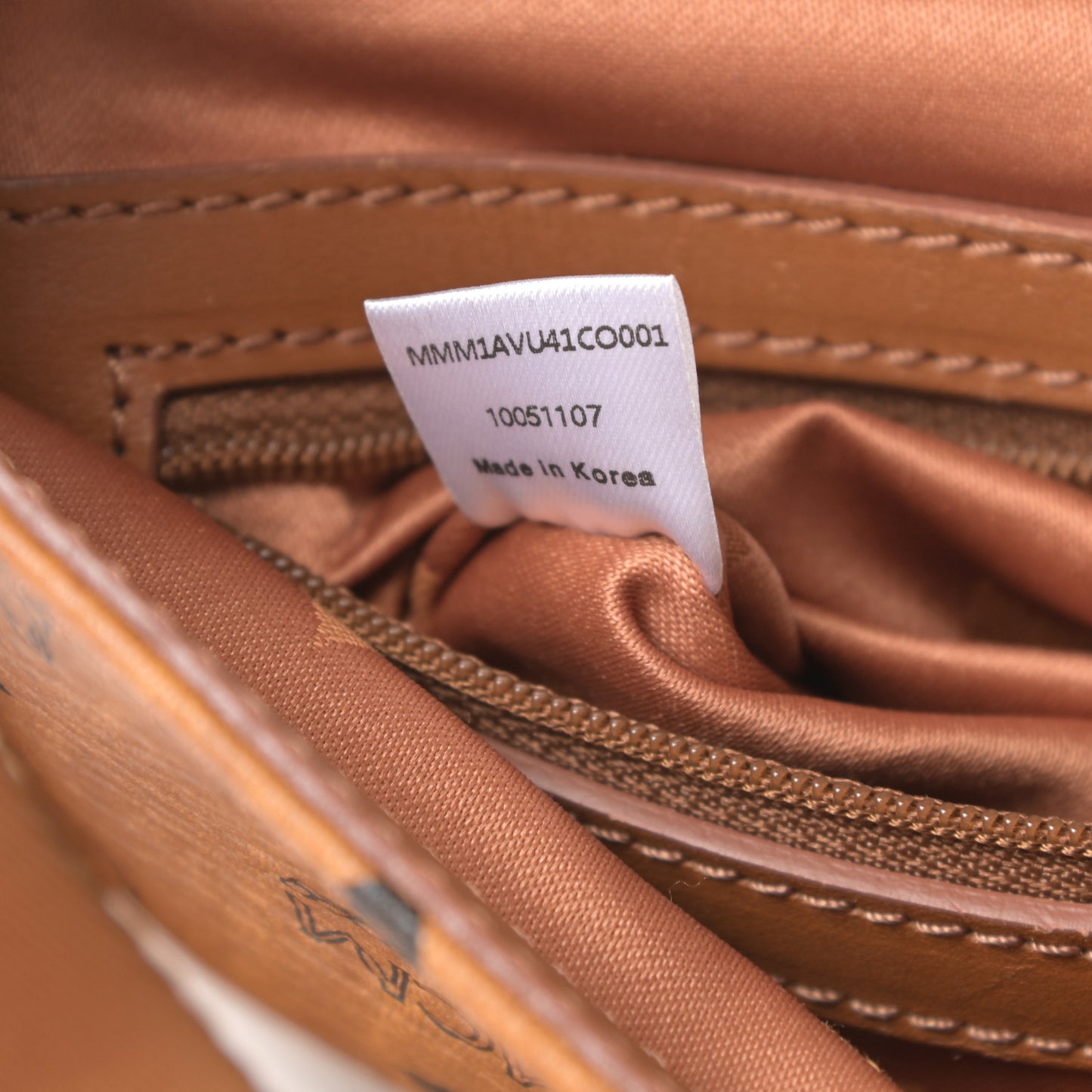 Calfskin Visetos Small Munich Lion Messenger Cognac