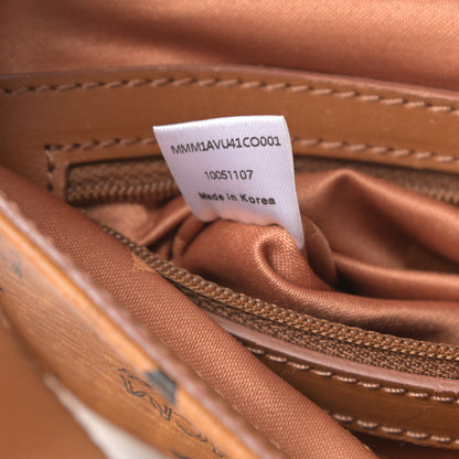 MCM Calfskin Visetos Small Munich Lion Messenger Cognac 7 of 14