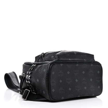 MCM Visetos Small Side Stud Stark Backpack Black 3 of 7