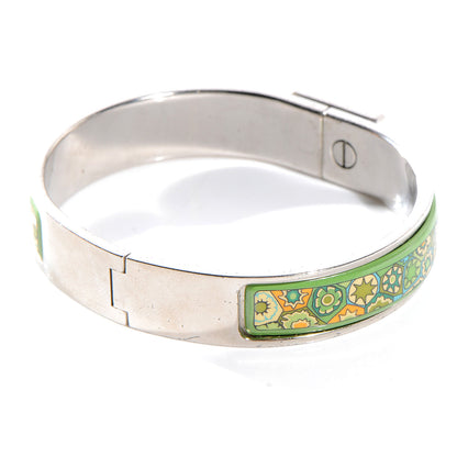 Hermes Enamel Printed Narrow Millefiori Bracelet 62 Green 5 of 5