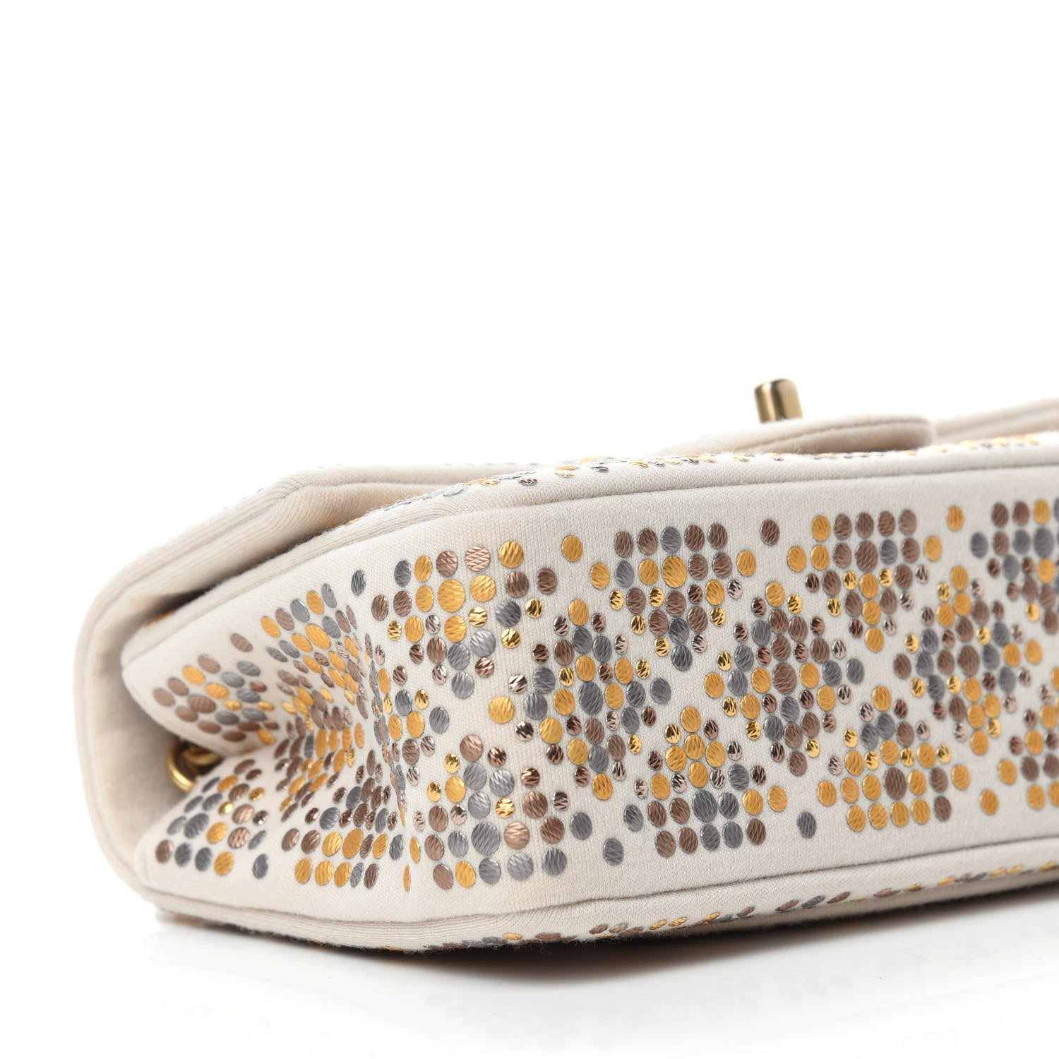 Chanel Jersey Embellished Mini Flap Ivory 9 of 10