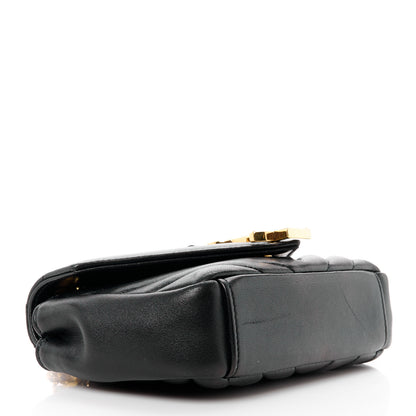 Saint Laurent Sheepskin Matelasse Chevron Monogram Classic Baby Chain Bag Black 4 of 11