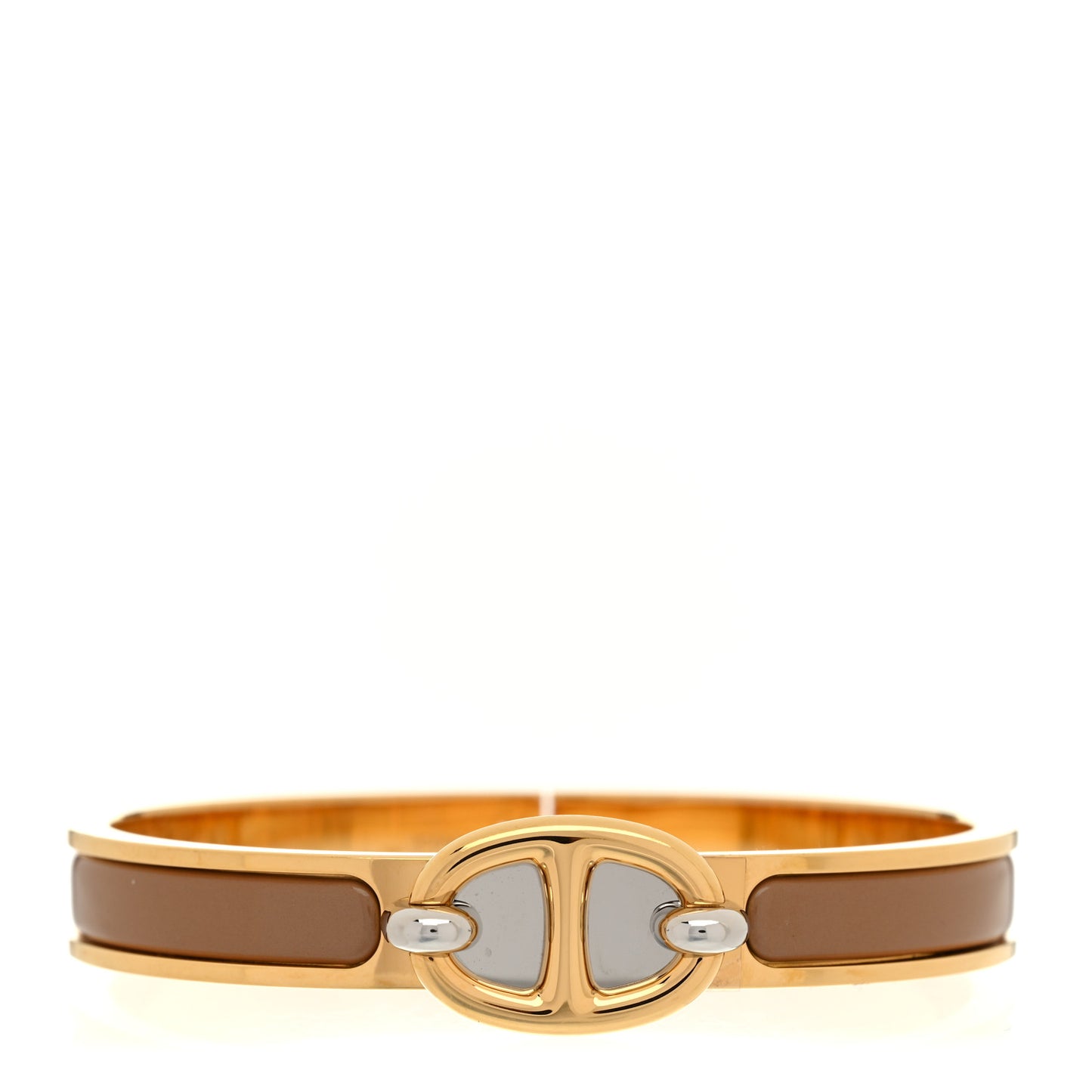 Enamel Mini Clic Chaine d'Ancre Bracelet PM Marron Glace