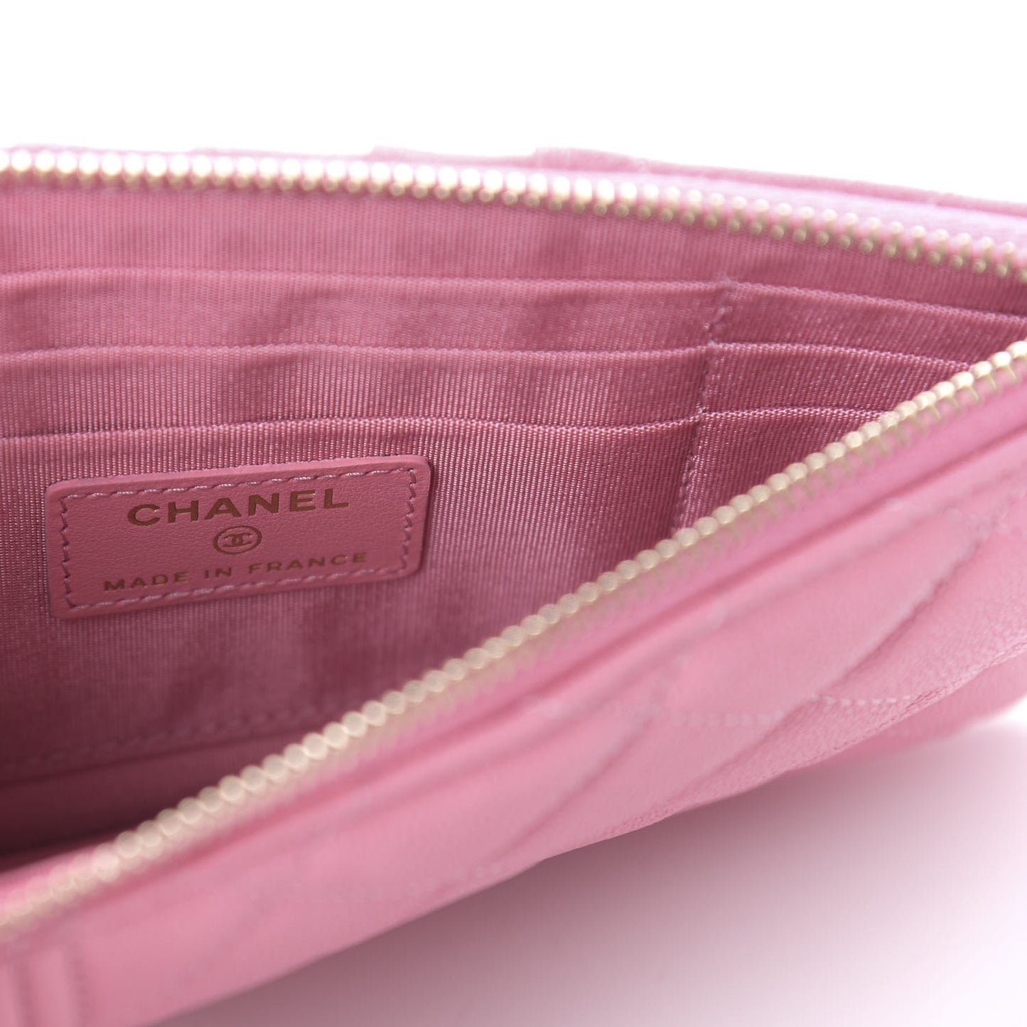 Caviar Quilted Boy Flat Wallet Pouch Pink
