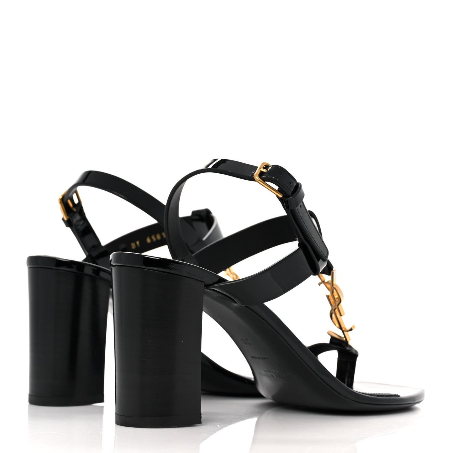 Patent Calfskin Cassandra 75 Sandals 38 Black
