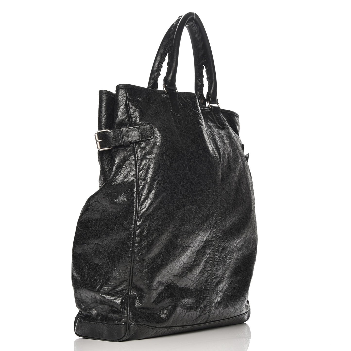 Agneau Mens Classic Hardware Hexagon Tote Black