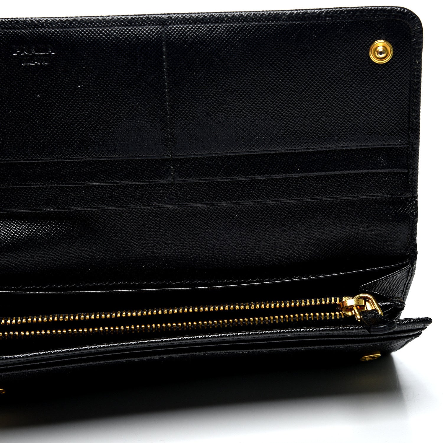 Prada Saffiano Bow Continental Wallet Nero Black 7 of 9