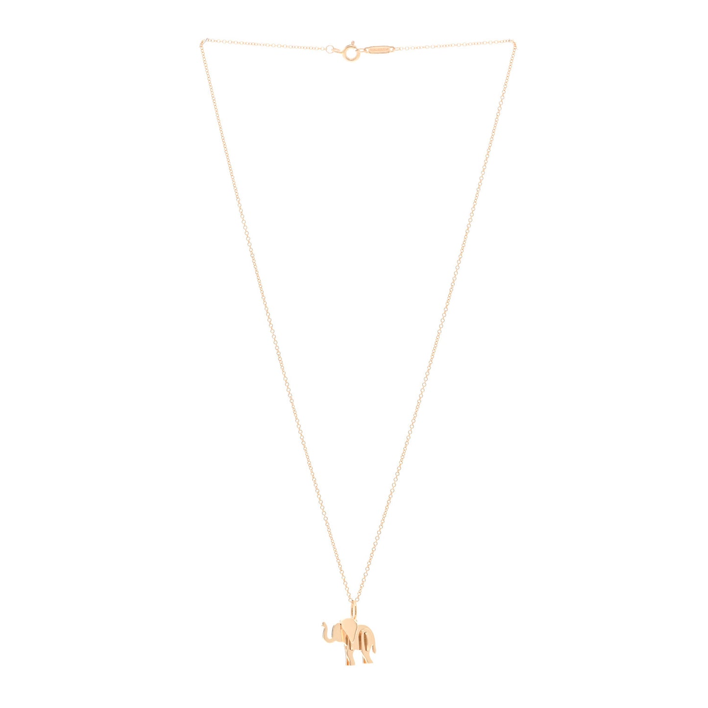 18K Rose Gold Mini Save The Wild Elephant Pendant Necklace