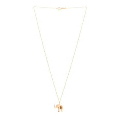 Tiffany 18K Rose Gold Mini Save The Wild Elephant Pendant Necklace 3 of 5