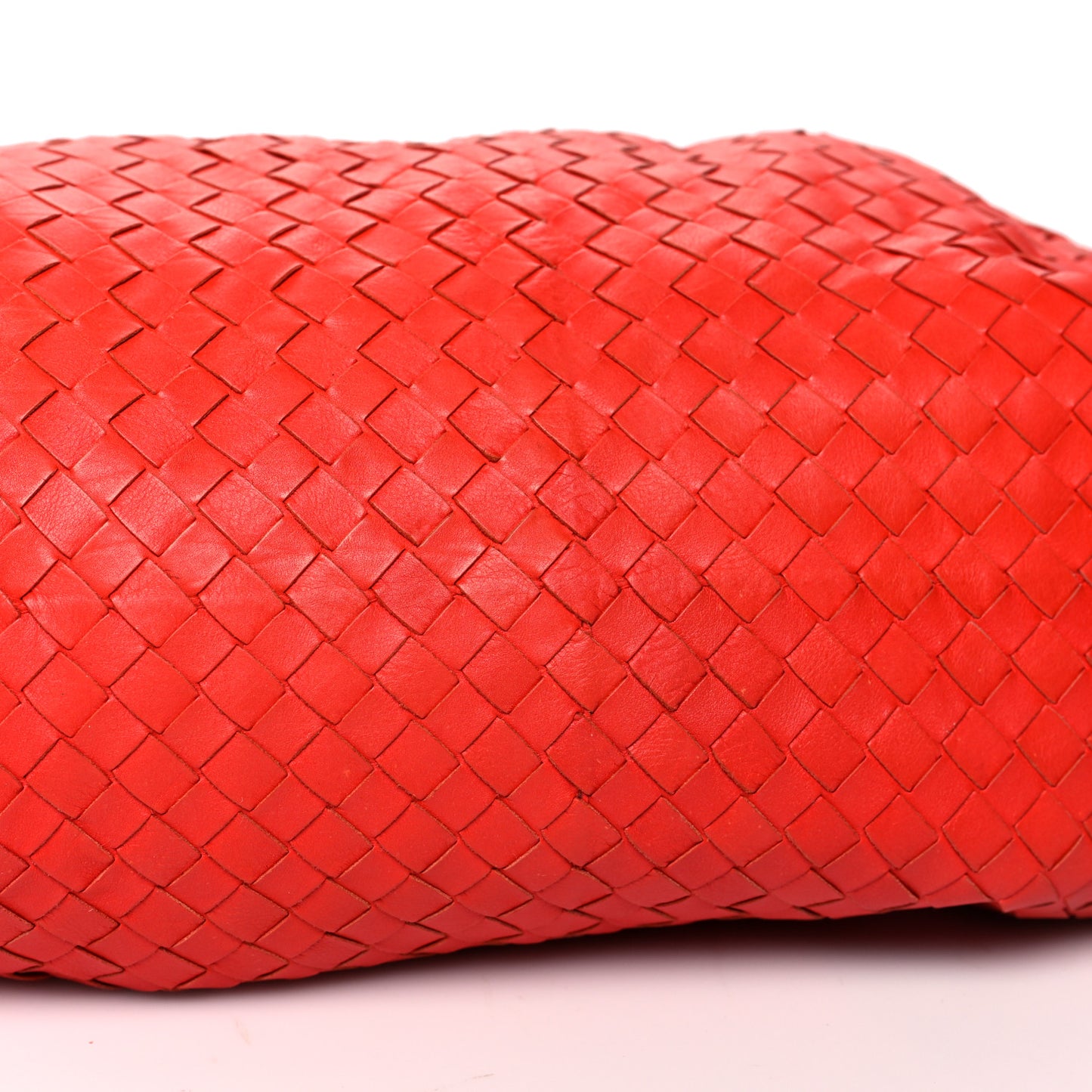 Nappa Maxi Intrecciato The Pouch Oversized Clutch Bright Red