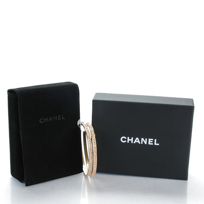 Chanel Crystal CC Hoop Earrings Pale Pink Gold 5 of 5