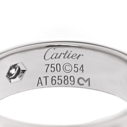 Cartier 18K White Gold 3 Diamond 5.5mm LOVE Ring 54 6.75 4 of 4