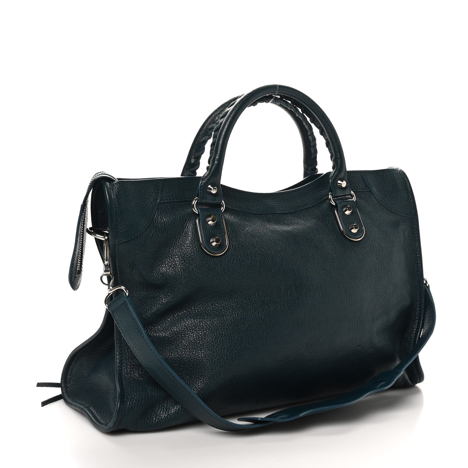 Balenciaga Chevre Gold Metallic Edge Hardware City Bleu Paon 4 of 11