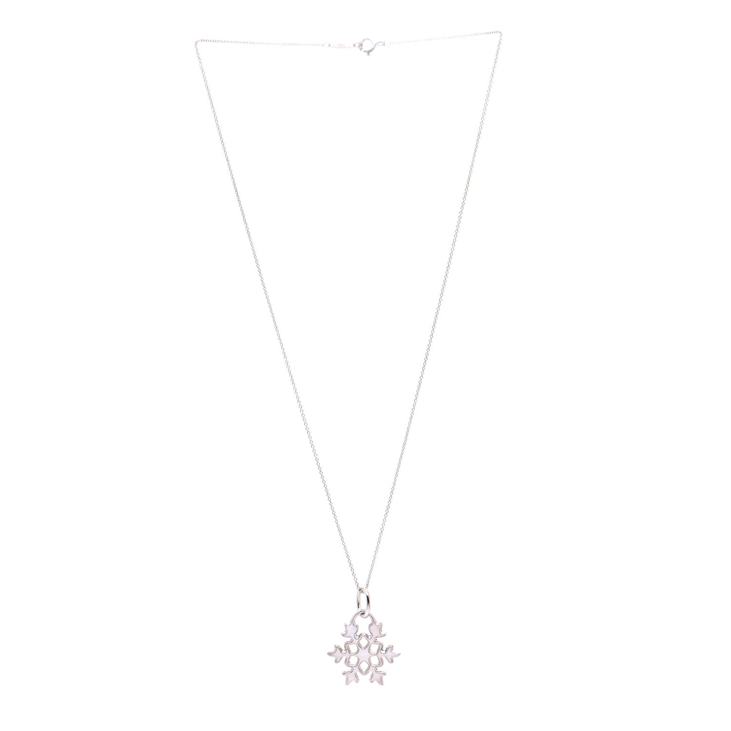 Sterling Silver Snowflake Charm Pendant Necklace