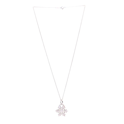 Tiffany Sterling Silver Snowflake Charm Pendant Necklace 3 of 7