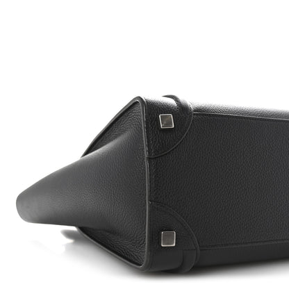 Celine Drummed Calfskin Micro Luggage Black 9 of 10