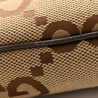 Gucci Monogram Jumbo GG Textured Dollar Calfskin Web Belt Bag Camel Ebony New Acero 12 of 12