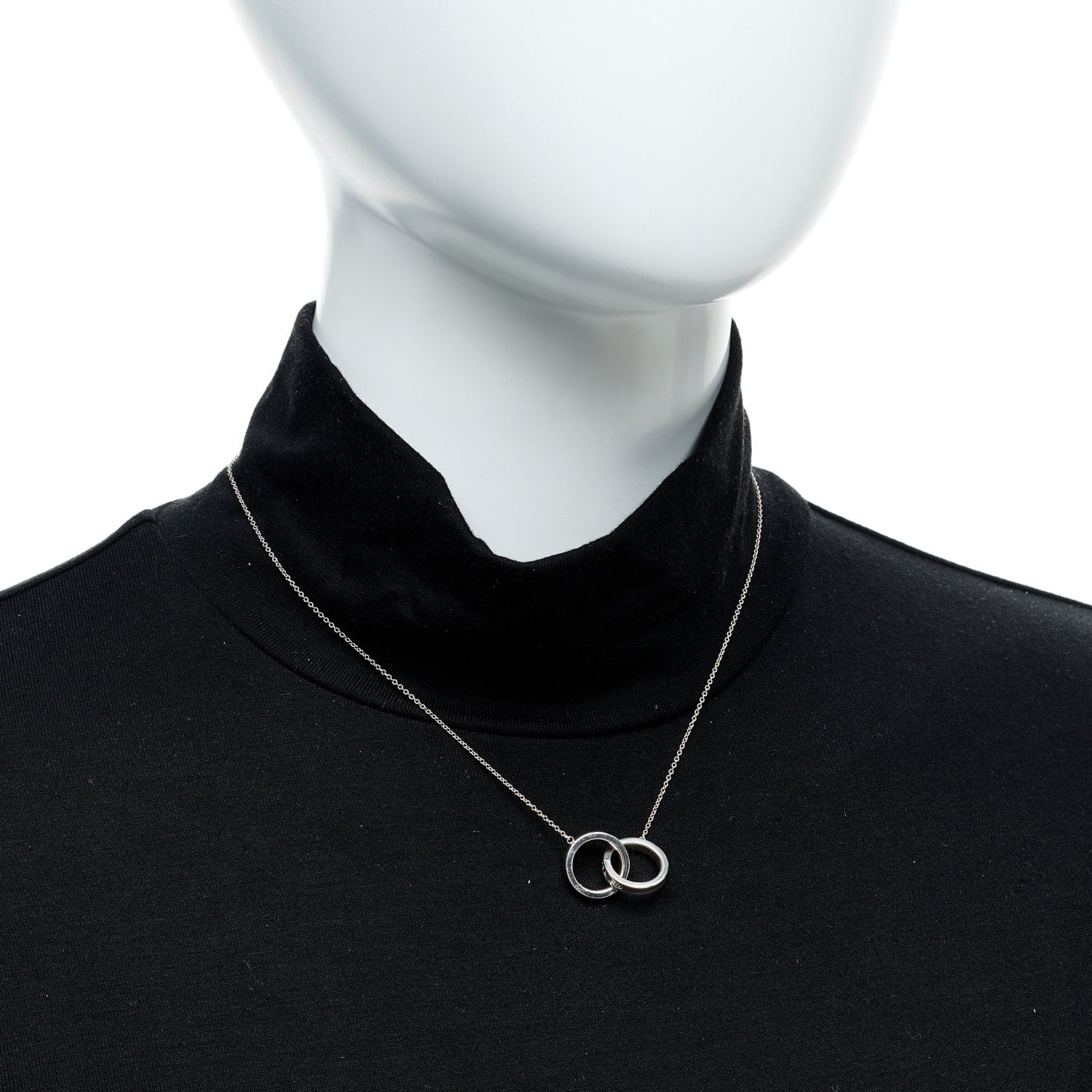Tiffany Sterling Silver 1837 Interlocking Circles Pendant Necklace 2 of 7