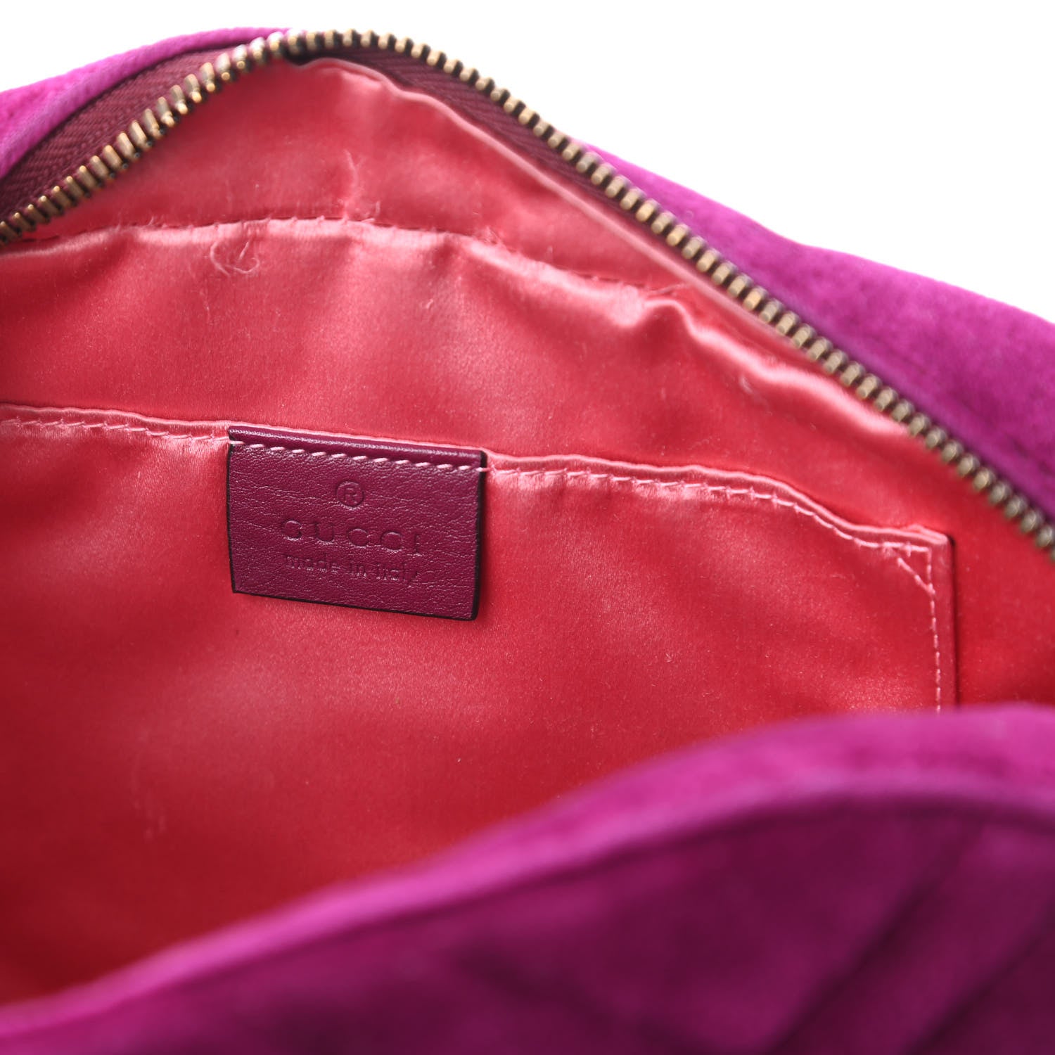 Gucci Velvet Matelasse Small GG Marmont Chain Shoulder Bag Fuchsia Violet Cyclamen 8 of 11