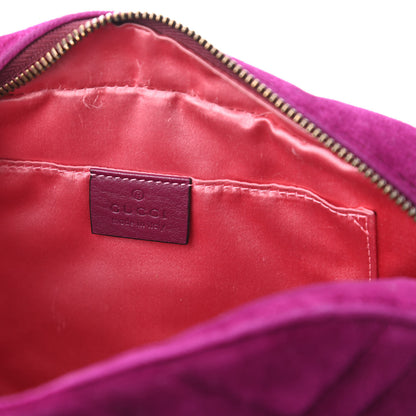 Gucci Velvet Matelasse Small GG Marmont Chain Shoulder Bag Fuchsia Violet Cyclamen 8 of 11